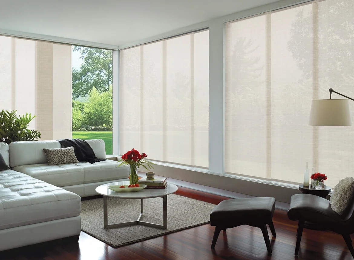 Blackout roller blinds in a bedroom