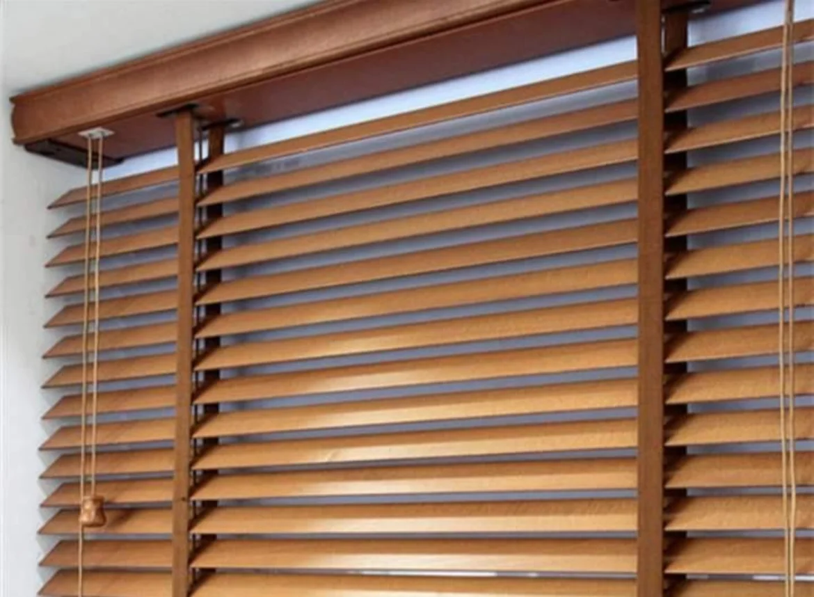 Wooden blinds fitted in a study