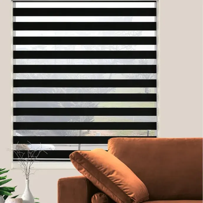 Day and Night zebra blinds in a Dhaka living room