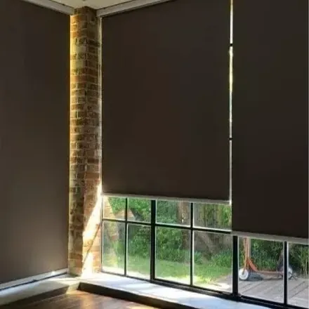 Blackout roller blind on a large window